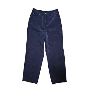 St. John Pants Wide Leg Blue Soft Polyester Business Slacks sz 6